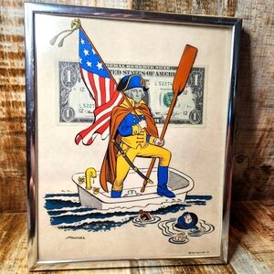 Maurer Dollart Pop Art Graphic George Washington Dollar Bill Patriotic Flag Rare